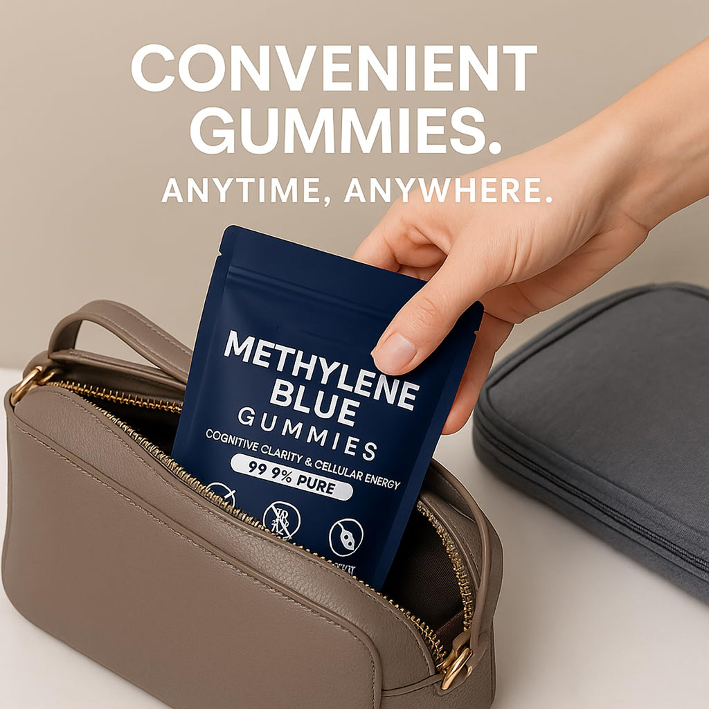 TRUEHEALTHIC Methylene Blue Gummies - 99.9% Pure, 5mg per Gummy, Supports Sustained Energy, Mental Clarity, Reduces Brain Fog & Improves Focus, Mood Enhancement - 30 Gummies (1)
