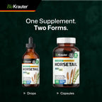 BIO KRAUTER® Horsetail Supplement for Hair, Skin & Nails - Vegan & Pure Horsetail Herb Liquid Drops 660 mg per Serving 4 Fl.Oz. - Silica Hair Supplement - Alcohol & Sugar Free - 56 Days of Supply