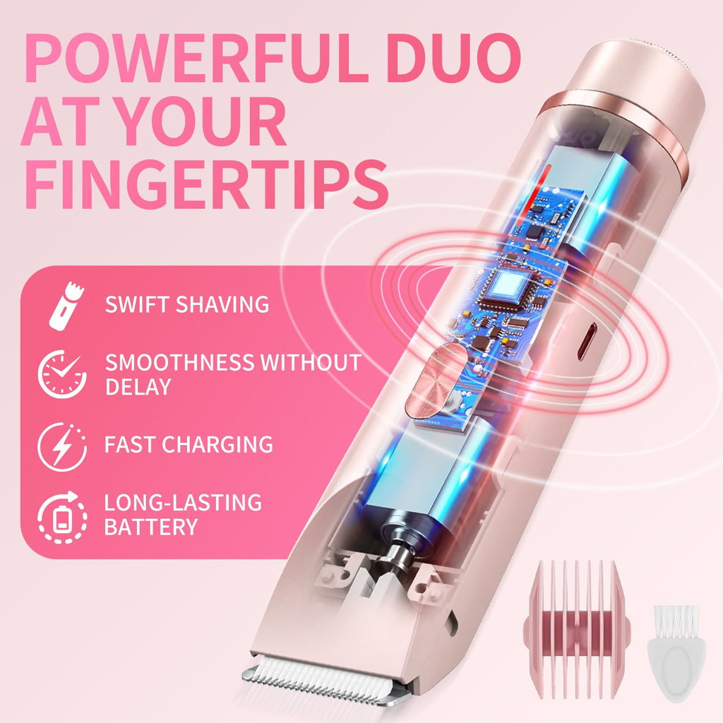 GlowShave™ -2-in-1 Women’s Body Shaver,Glow Aura Bikini Shaver