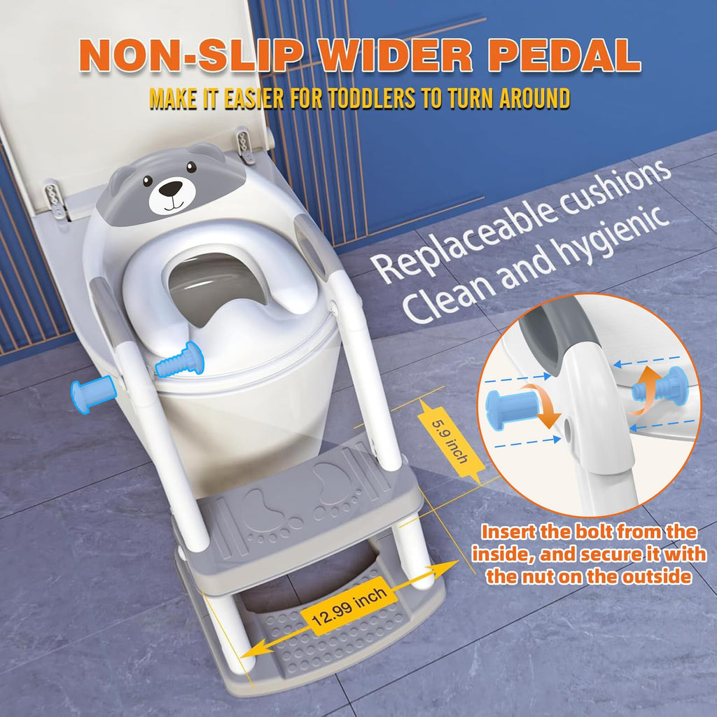 Potty Training Toilet for Toddlers, 2-in-1 Potty Training seat, Anti-Slip