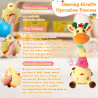 LLUKEME Dancing Talking Giraffe Toy, Singing Giraffe Baby Toys for Kids