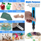 3-Speed Cordless Mini Drill Pen With 10 Small Drill Bits,Rechargeable Electric Hand Drill Pin Vise,Resin Drill Set For Jewelry Making, Resin, Plastic, Wood, Keychains DIY (BLUE)