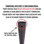 Replacement Vertical Pool Leg/Pole/Bar for Coleman/Bestway Power Steel 22 Ft X 52in and 24ft x 52in Swimming Pool Oval Shaped Pole