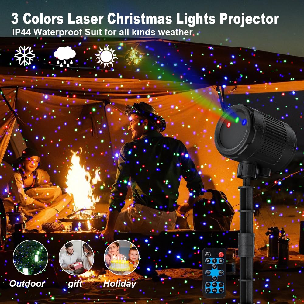 Laser Christmas Projector Lights Outdoor, Firefly Light Show for Trees