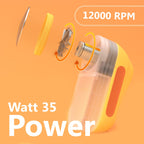 Pionix Extra Power Fabric Shaver - 35W Electric Lint Remover for Clothes/Upholstery/Furniture/Couch - Speed of 12000 RPM - Heavy Duty Sweater Shavers to Remove Pilling - Large Fuzz Remover Yellow