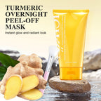 ICIKOL Turmeric Collagen Night Wrapping Mask, Kojic Acid Overnight Peel Off Face Masks with Vitamin C for Refresh Dullness Looking Skin, Hydrating Facial Masks Radiant Women Skin, 5.07 oz Large Size