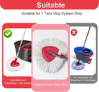 Spin Mop Head Replace Compatible with O Cedar EasyWring 1 Tank, Upgraded Scrub Brush and Base, 2 Microfiber Mop Replacement Head, 1 Handle, Easy to Install Attachments