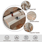 Deep Dream Tablecloths, Waterproof Table Cloth, Linens Wrinkle Free Anti-Fading, Rustic Table Cover Decoration for Kitchen Dinning Christmas (Rectangle/Oblong, 55''x102'',8-10 Seats, Light Coffee)
