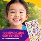 Blue Squid Face Painting Kit for Kids - 28 Color Face Paint Kit Palette with 160pc accessories Stencils, Water Activated Non Toxic Washable Professional Facepaint body set Halloween Party Makeup