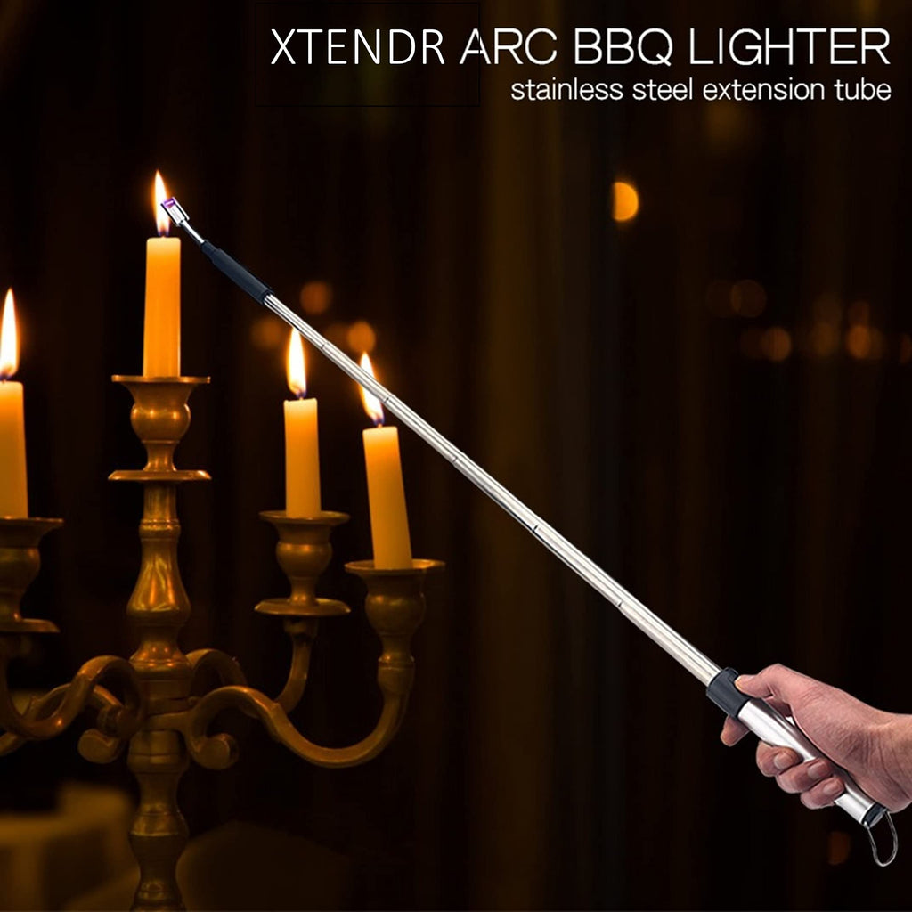 XTENDR ARCS V2 Extendable 2.5 Feet. Arc Extra Long Lighter, Flameless Fireplace Stove Electric Candle Lighter, Long Neck for Pilot Light, Grilling, Firepit, Kitchen, BBQ (Black)