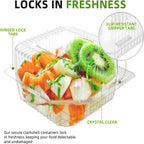 50 Count Clear Plastic Hinged Take Out Containers Clamshell Takeout Tray
