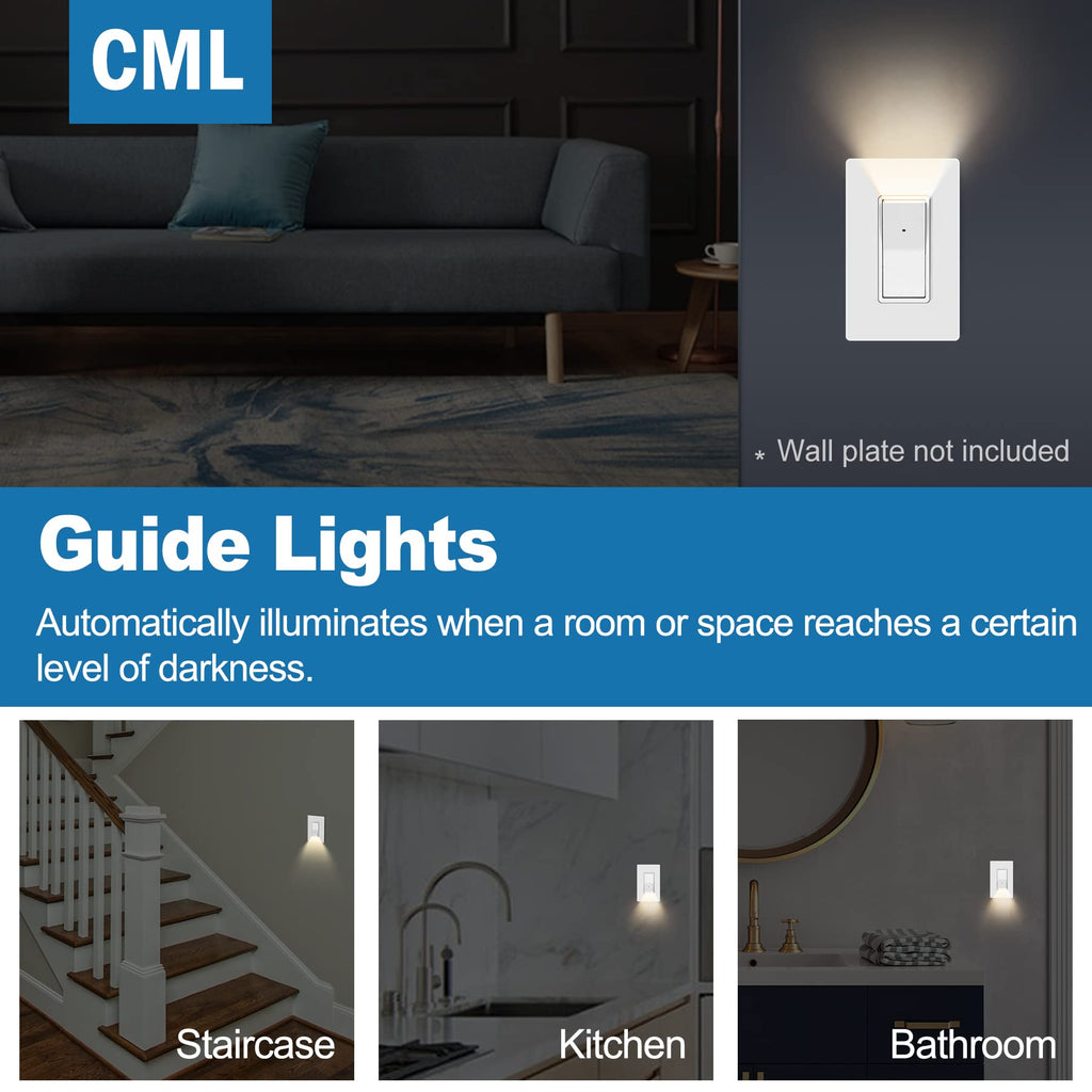 [10 Pack] CML Illuminated Guide Light Switch, Single Pole Decor Paddle ...