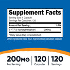 Nutricost 5-HTP 200mg, 120 Vegetarian Capsules (5-Hydroxytryptophan) - Non-GMO & Gluten Free