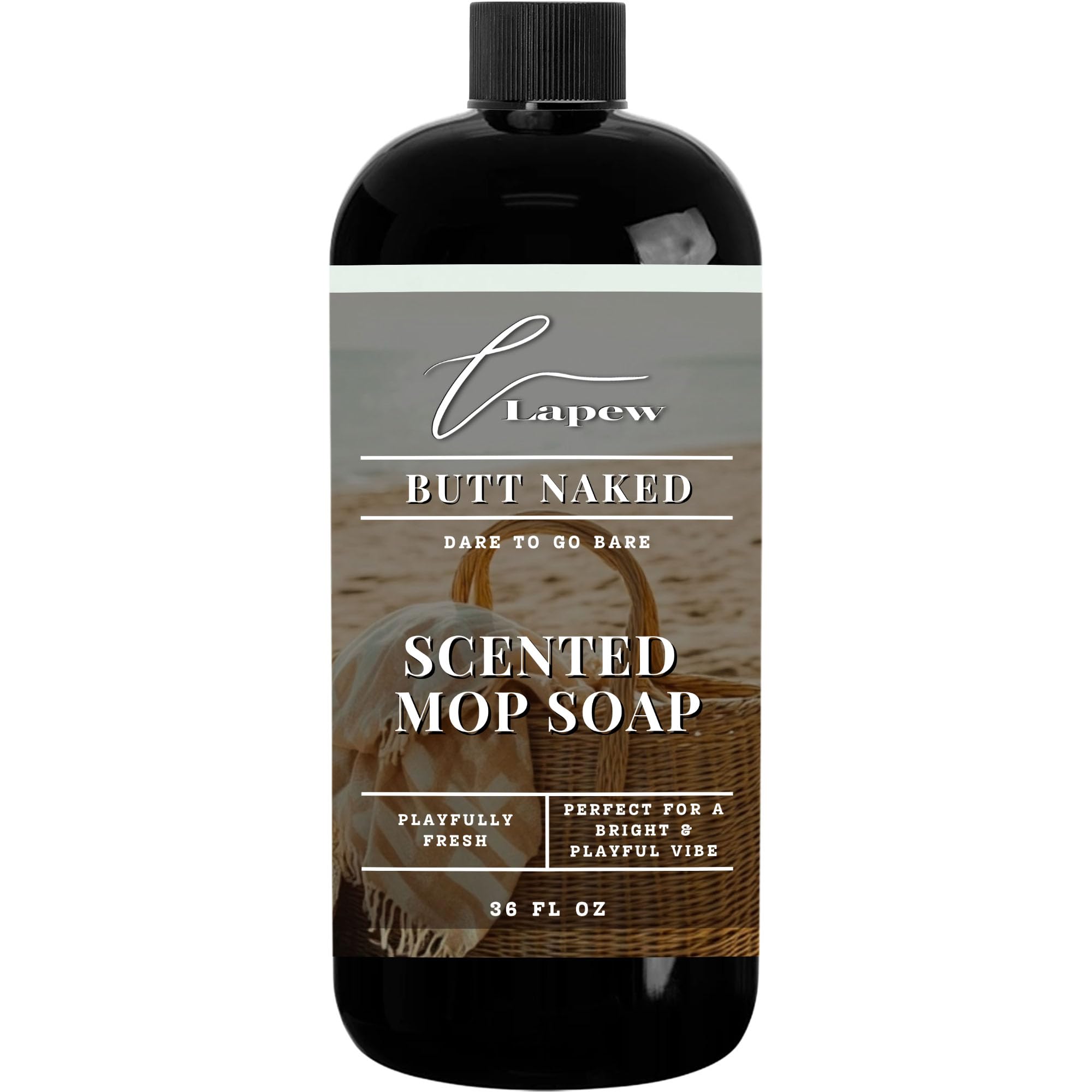 Lapew Butt Naked Scented Mop Soap - Luxury Floor Cleaner Concentrate for Mopping Tile, Laminate, Vinyl & Hardwood | Streak-Free, Low-Foam | 36 oz
