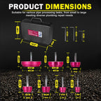 Premium 7Pcs PVC Pipe Reamer Kit For 1/2" Drills- Includes 3/4", 1", 1-1/4", 1-1/2", 2", 3", 4" Compatible with Standard 1/2" Drills,For SCH40 PVC, ABS PVC Pipe,CPVC Perfect for Plumbing Repairs
