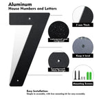 28 Inch Black Aluminum Letters, Floating House Address Numbers for Outside, Modern Metal Door Numbers Letters, Metal House Address Letter and Number for Home Office Apartment (P)