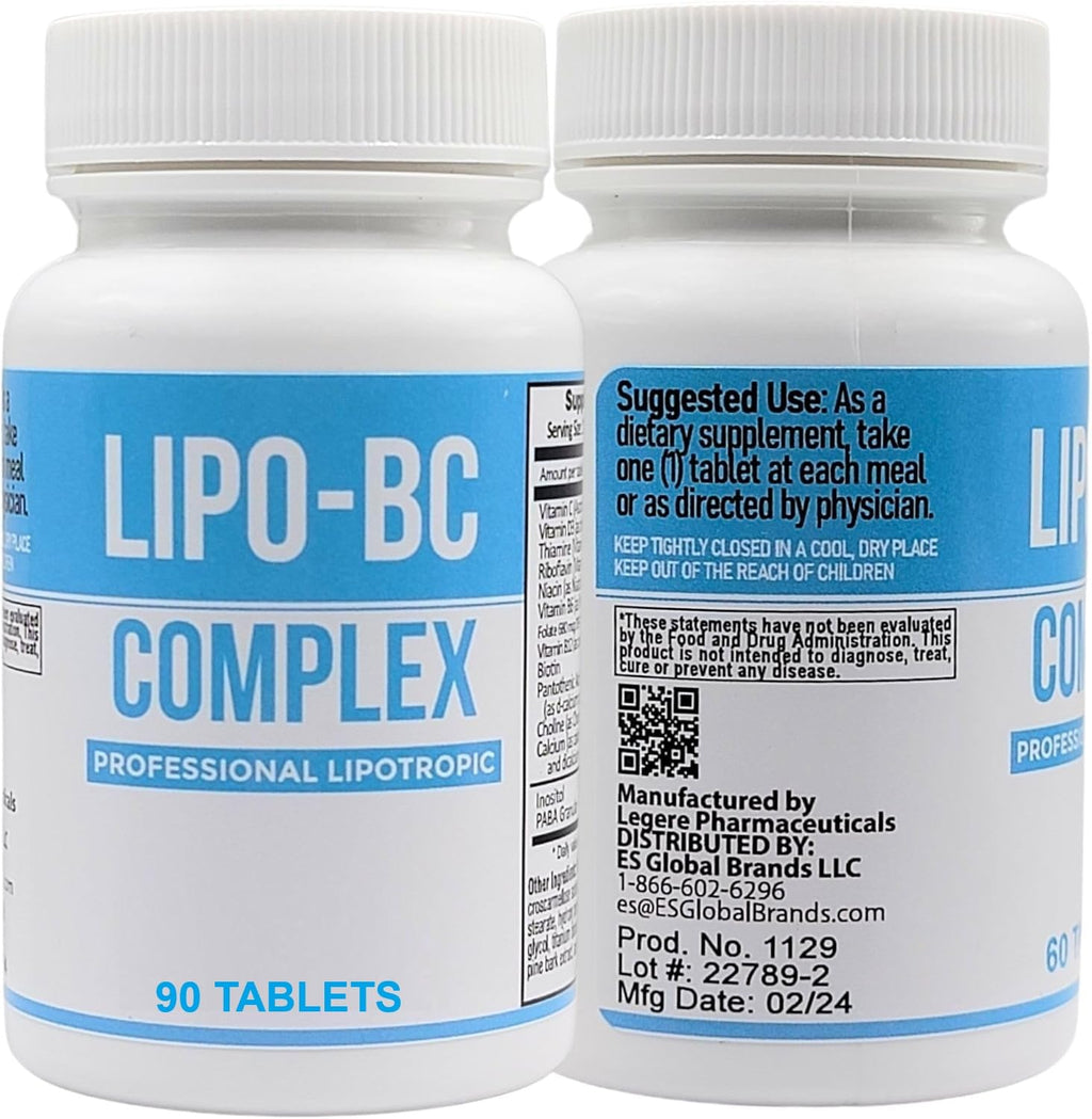 Lipo BC, Lipo B-Complex 90 Tablets. New Label with Best by Date, Same Formula.