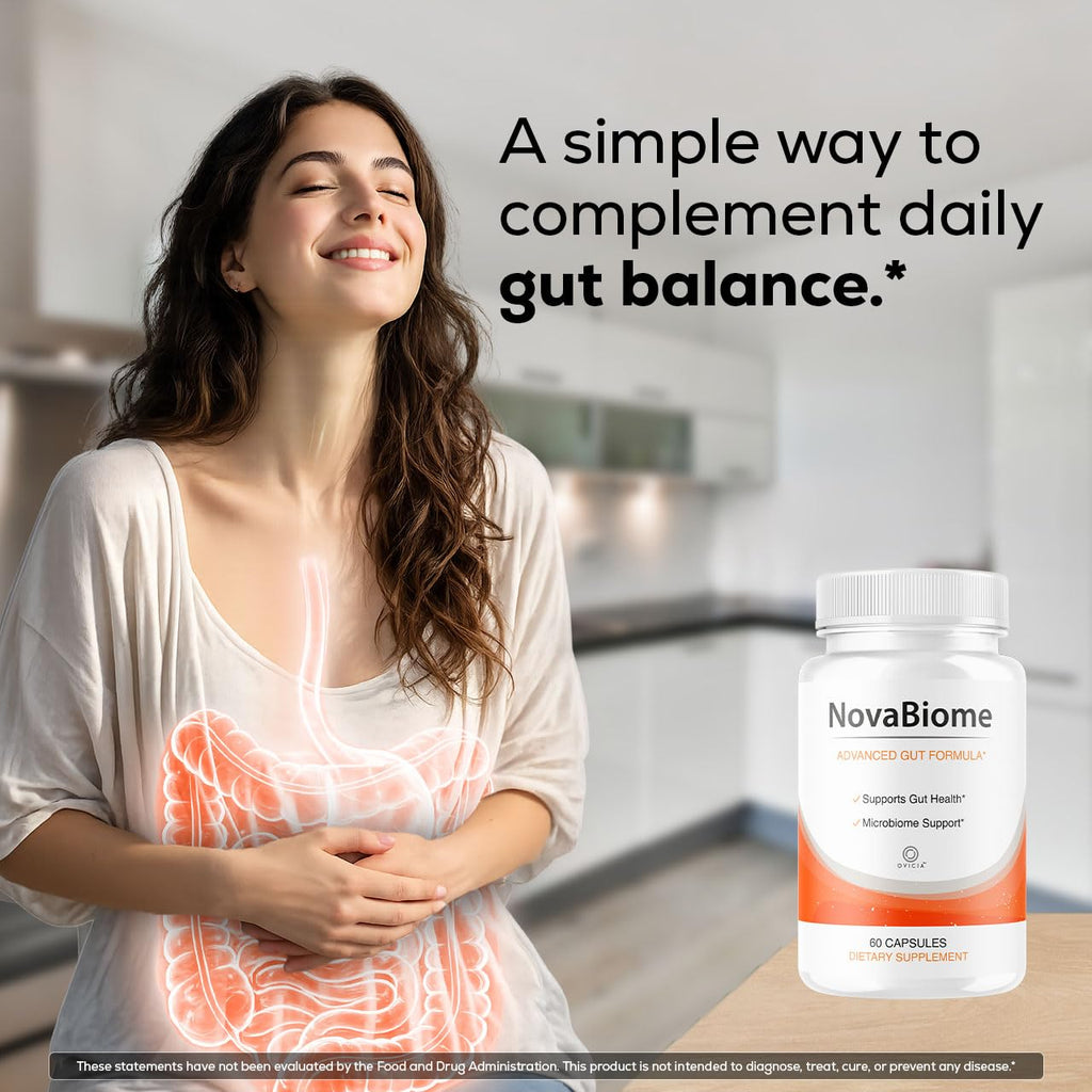 NovaBiome Capsules - Official NovaBiome Pills Advanced Formula with All Natural Ingredients, Novabiome Advanced Pills for Wellness & Overall Health Support Reviews, 60 Capsules for 1 Month