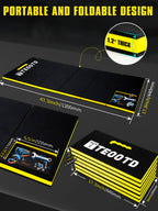 TEOOTD 1.2" Extra Thick Foldable Mechanic Mat, Kneeling Pad with Magnetlc Tool Compartment, Waterproof Comfortable EVA Mat with Handle & Storage Belt for Workshop Repairing,Gardening 47.3x17.3x1.2