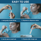 Saline Ampoules - Saline Solution, Sodium Chloride 0.9%, Nasal Cleanse for Babies, Kids, & Adults, Sterile Nasal Care, Wound Cleansing - 50 Count (5ml Each)