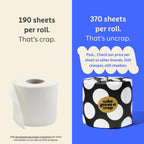 Who Gives A Crap 100% Bamboo Toilet Paper, 48 Rolls, 3 Ply, 370 Sheets, Long, Strong & Soft Toilet Tissue, Sustainable, Biodegradable, Renewable, Tree Free Bathroom Tissue Bulk Toilet Paper