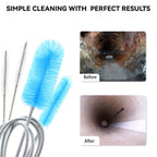 Bozenu Flexible Drain Brush, 66 Inch Long Double Ended Hose Pipe and 58 Inch Tube Cleaning Brush and 2 Pack 8 Inch Straw Cleaner Brush