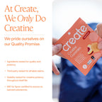 Create Creatine Gummies for Men & Women – NSF Certified, Made with Creapure Creatine Monohydrate, Great Tasting, Anti-Melting Formula, 30ct Standup Pouch, 90 Gummies (Sour Peach)