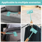 Window Screen Cleaner & Track Cleaning Kit – Mesh Screen Cleaning Brush + 3 Groove Brushes & 6 Replacement Cleaning Cloths – 14.8″ Detachable Long-Reach Handle, Wet & Dry Dual-Use