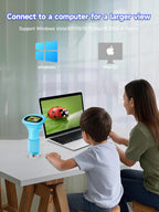 Acoath Microscope for Kids, 1000X Handheld Digital Miniscope with 2.0" Screen, Portable Pocket Microscope Education Toys Gifts for Age 3 4 5 6 7 8 9 10 Girls Boys
