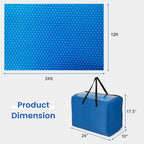 Goplus Pool Cover, 12 x 24 FT Solar Blanket 12 Mil with Carrying Bag for In-Ground and Above-Ground Swimming Pools, Rectangle Hot Tub SPA Thermal Blanket, Blue Bubble