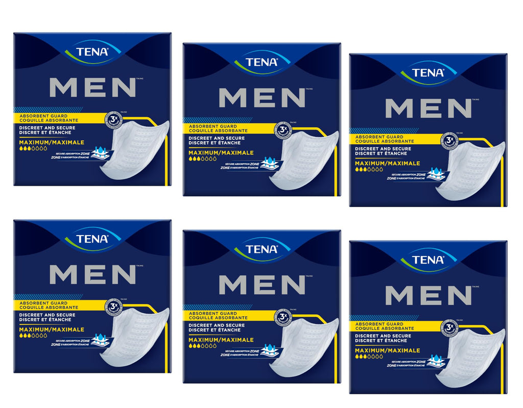 Tena Men Maximum Male Incontinent Pad Cup Shape 8" L 50600, Maximum, 120 Ct