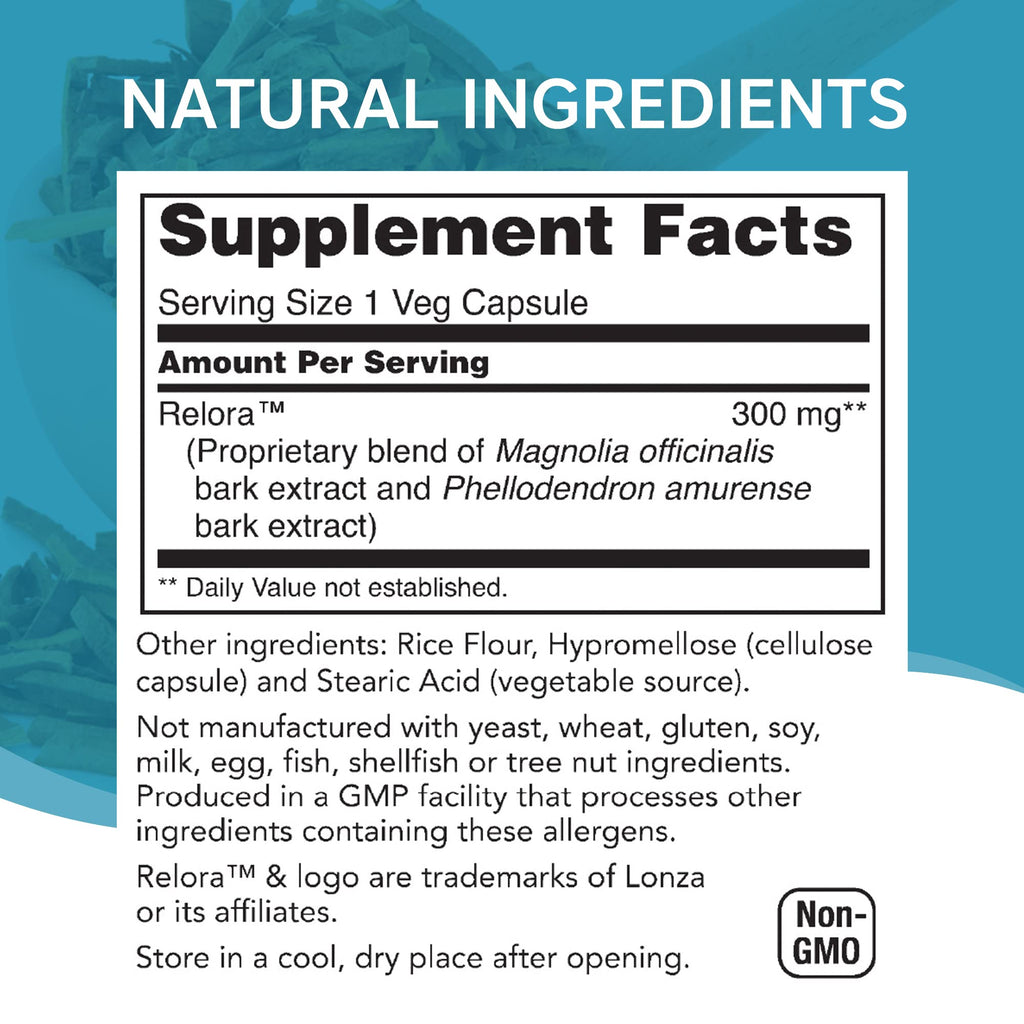 NutriWorth Relora - Stress & Weight Management Supplement. 300MG Vegetable Capsules - 60 Servings per Bottle.