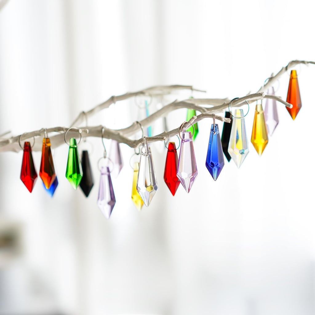 50pcs 38mm Multi-Color Suncatcher Crystal Icicle Pendant Chandelier Prisms