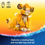 LEGO Disney Simba The Lion King Cub Building Toy - Collectible Play & Display Set - 6 Year Old Girl & Boy Birthday Gift - Detailed Model of Disney Simba - 43243