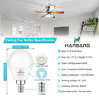8 Pack E12 LED Ceiling Fan Light Bulbs 6W, 60W Equivalent 5000K Daylight