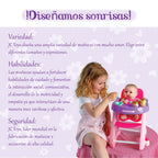 JC Toys - 14" Lots to Love Babies Doll and High Chair | Feeding Gift Set and Accessories | Posable & Waterproof | Ages 2+, Pink