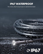 Anykit Endoscope Camera with Light, 1920P HD Borescope with 8 Adjustable LED Lights, Semi-Rigid Snake Camera with Light, IP67 Waterproof Inspection Cam for iPhone & Android, 50 ft Single Lens