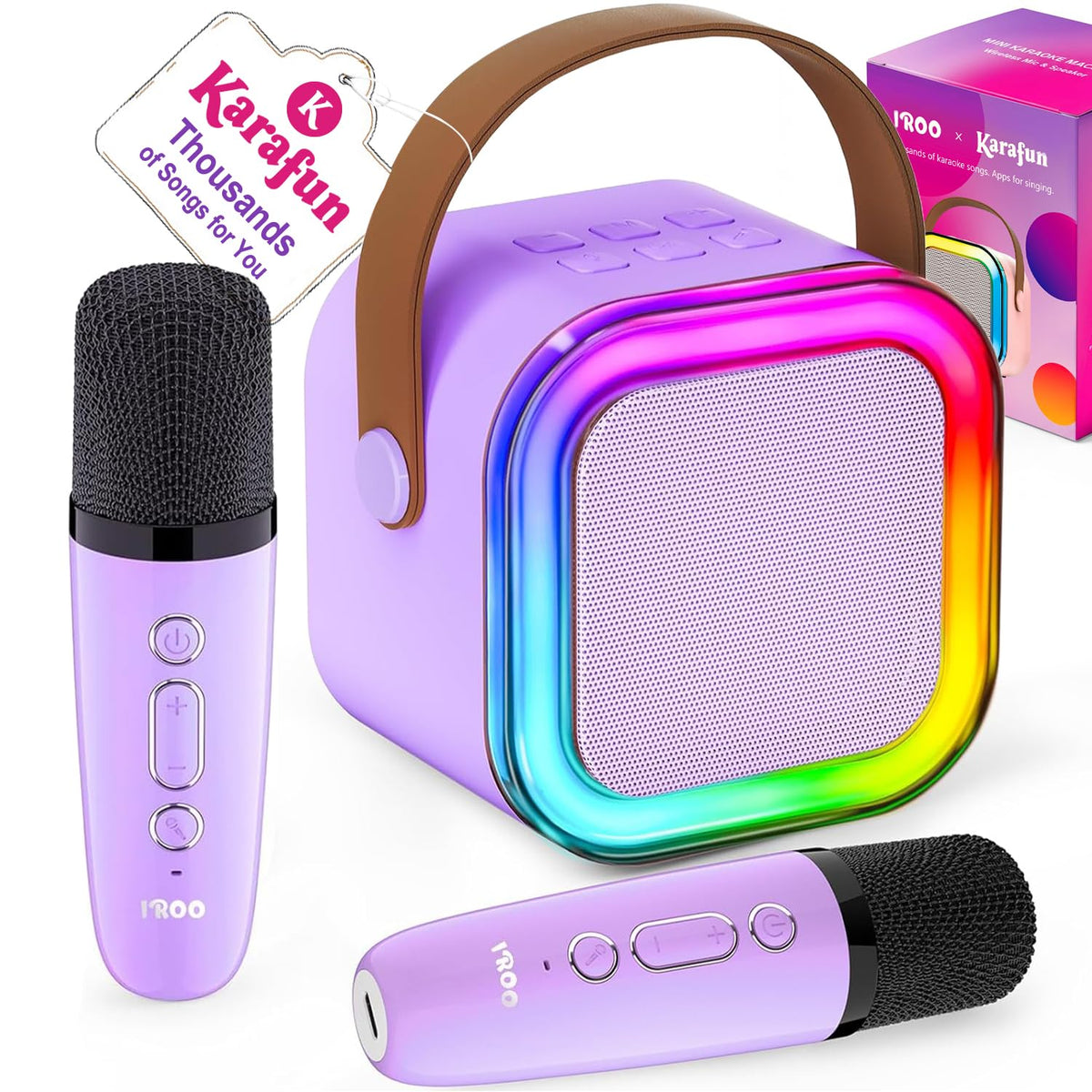 IROO Mini Karaoke Machine for Kids, Birthday Gifts Toys for Girls Ages 3-12