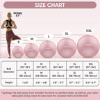APEXUP Yoga Ball Exercise Ball, Anti Slip Stability Ball Chair, Heavy Duty Large Gym Ball for Fitness, Balance, Core Workout and Physical Therapy (S (15"~18") 45cm, Pink)