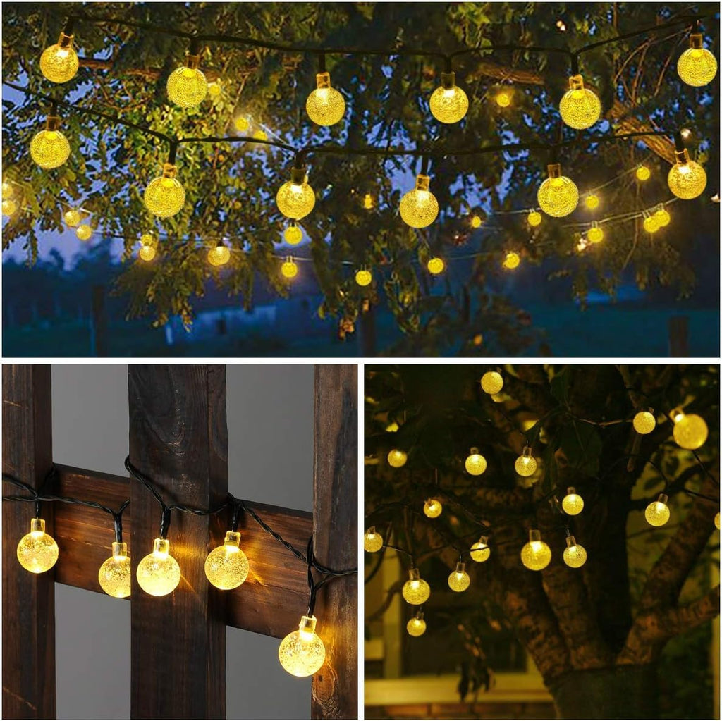 Toodour Solar String Lights Outdoor Waterproof, 56ft 100 LED Globe String Light with 8 Mode, Crystall Ball Lights Solar Patio Lights for Garden, Lawn, Patio, Gazebo, Yard, Outdoor Decor - Warm White