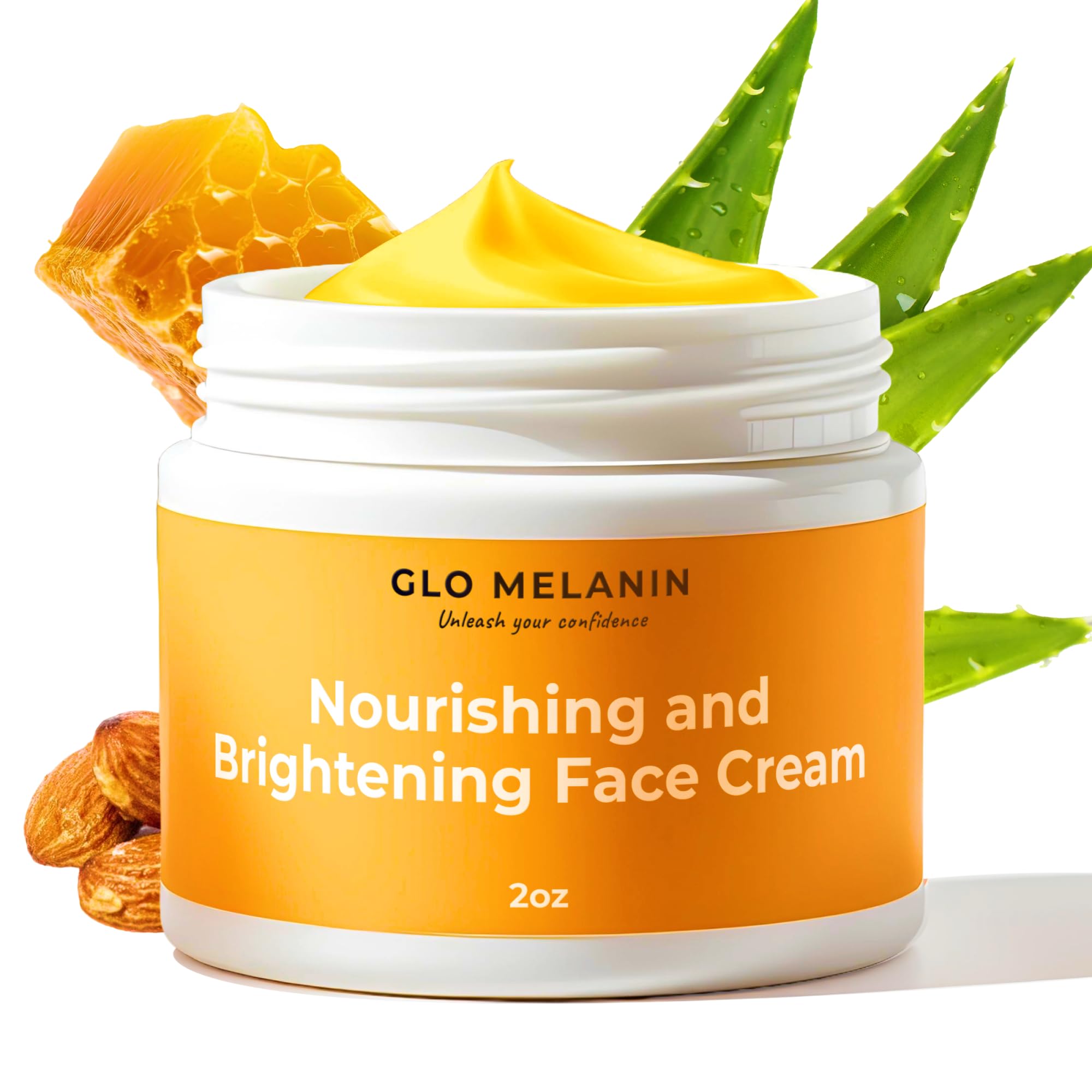Glo Melanin Nourishing Face Cream – Hydrating Daily Moisturizer for Radiant, Even-Looking Skin – Vegan, Paraben-Free Formula for a Healthy Glow (2 oz)
