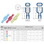 100 Pcs XHF Blue Nylon Female Spade Connectors 16-14 AWG Quick Disconnect Wire Terminals Insulated Wire Crimp Connectors