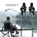 Wheelchair brakes, Universal Brake, Replacement Parts, One-Handed Operation, Suitable For Most Manual Wheelchairs (1 Pair, Black)