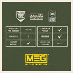 MEG (Military Energy Gum) - Arctic Mint | Enhance Your Physical Performance with 100mg of Caffeine Per Piece, Ultimate Energy Boost for Workouts, Alternative to Energy Drinks | NSF for Sport® Certified - Pack of 24