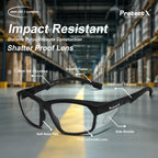 ProtectX Safety Reading Glasses 2.0 Diopter, Safety Glasses with Readers 2.0, Reader Safety Glasses 2.0, ANSI Z87.1 Rated