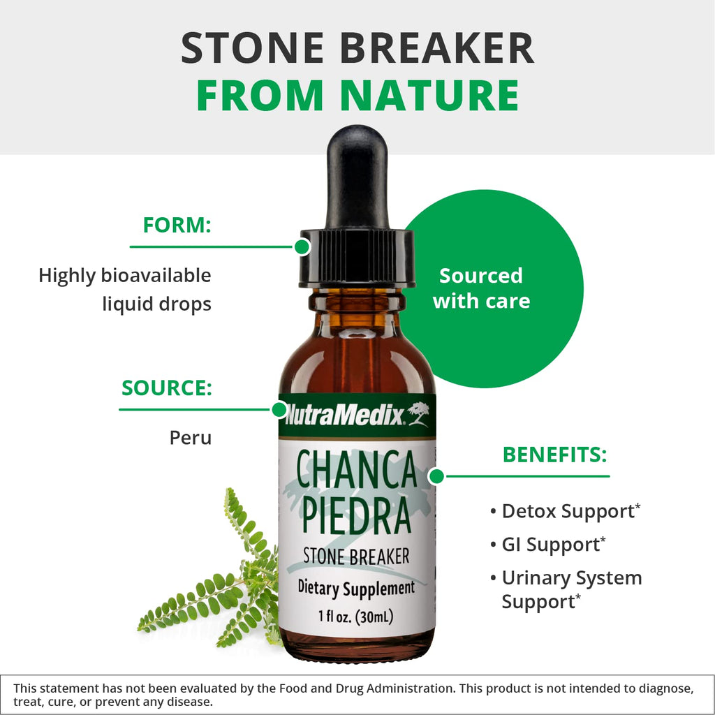NutraMedix Chanca Piedra Stone Breaker Drops - Liquid Supplement for Kidney and Liver Health, Gallbladder Support & Urinary System Support (1oz / 30ml)