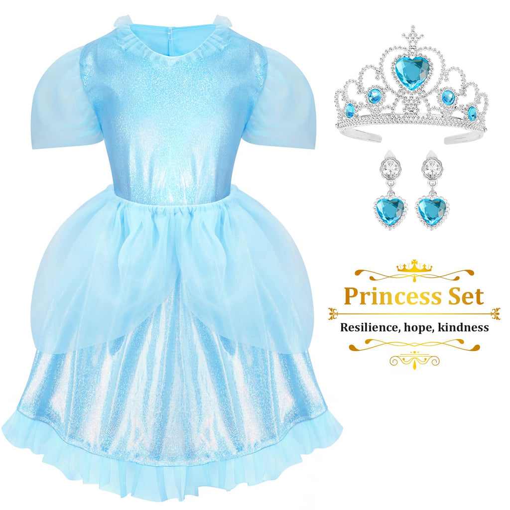 LIMIROLER 18 Pcs Princess Dress Up Clothes for Girls Role Play Gift Set