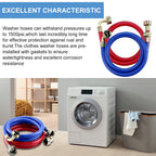 Rubber Washing Machine Hoses With Elbow 4FT,Washing Machine Elbow Hose with 3/4" Connection Supply for Hot and Cold Water Washer Hoses (2 Packs),Universal Fit for All Standard Wash Machines-by MIFLUS