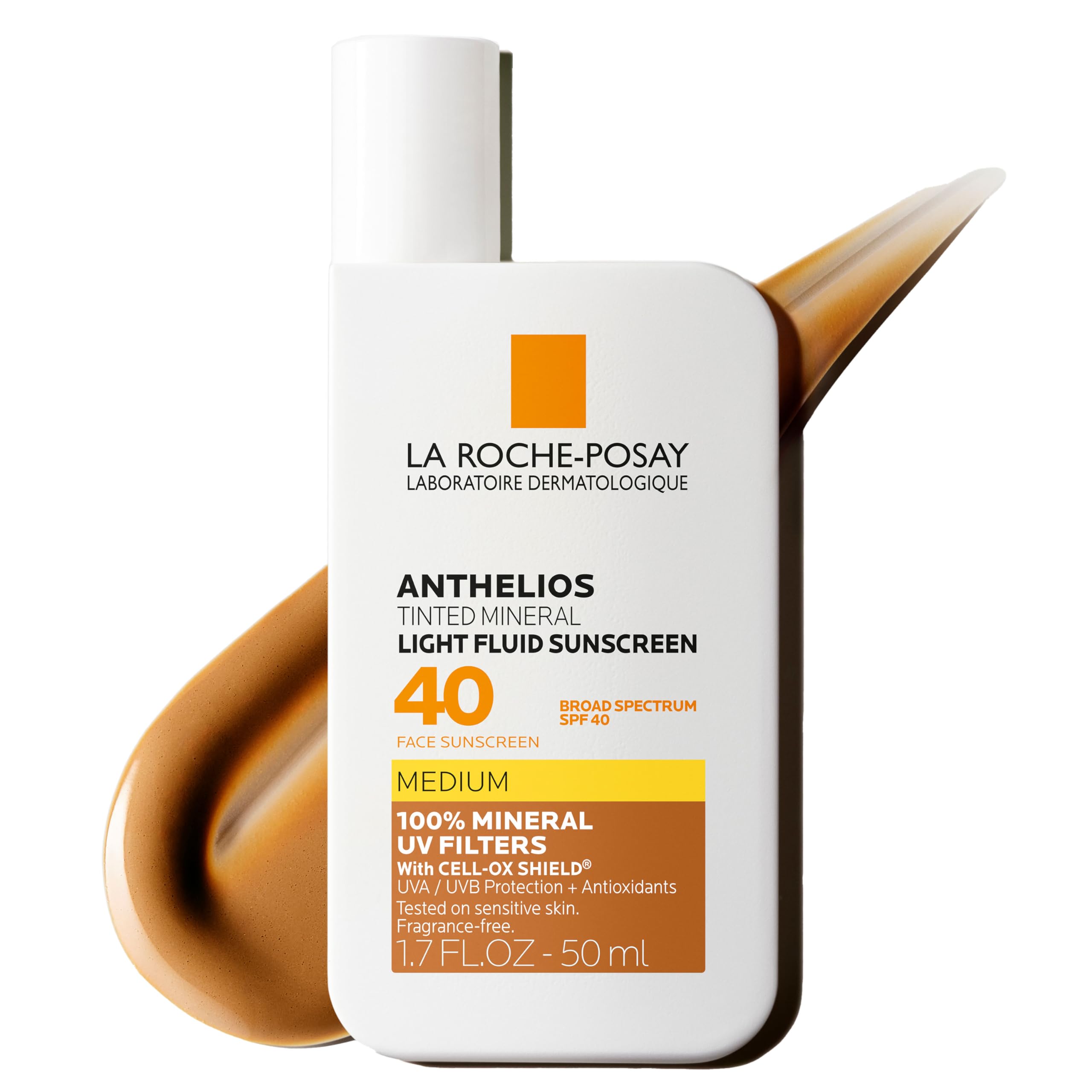 La Roche-Posay Anthelios Sunscreen SPF 40, Ultra-Light Fluid Broad Spectrum SPF 50, Face Sunscreen with Titanium Dioxide Mineral, Lightweight & Fast-Absorbing, Oil-Free, Matte Finish