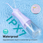 COSLUS Water Dental Flosser Pick for Teeth C30(FC5360): 4 Modes Cordless 300ML Larger Tank Portable Water Teeth Cleaner Picks IPX7 Waterproof Flossing Machine for Home Travel Purple